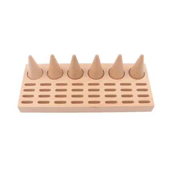 

Natural Wood Finger Ring Stand Jewelry Display Holder Showcase Bracelets Display