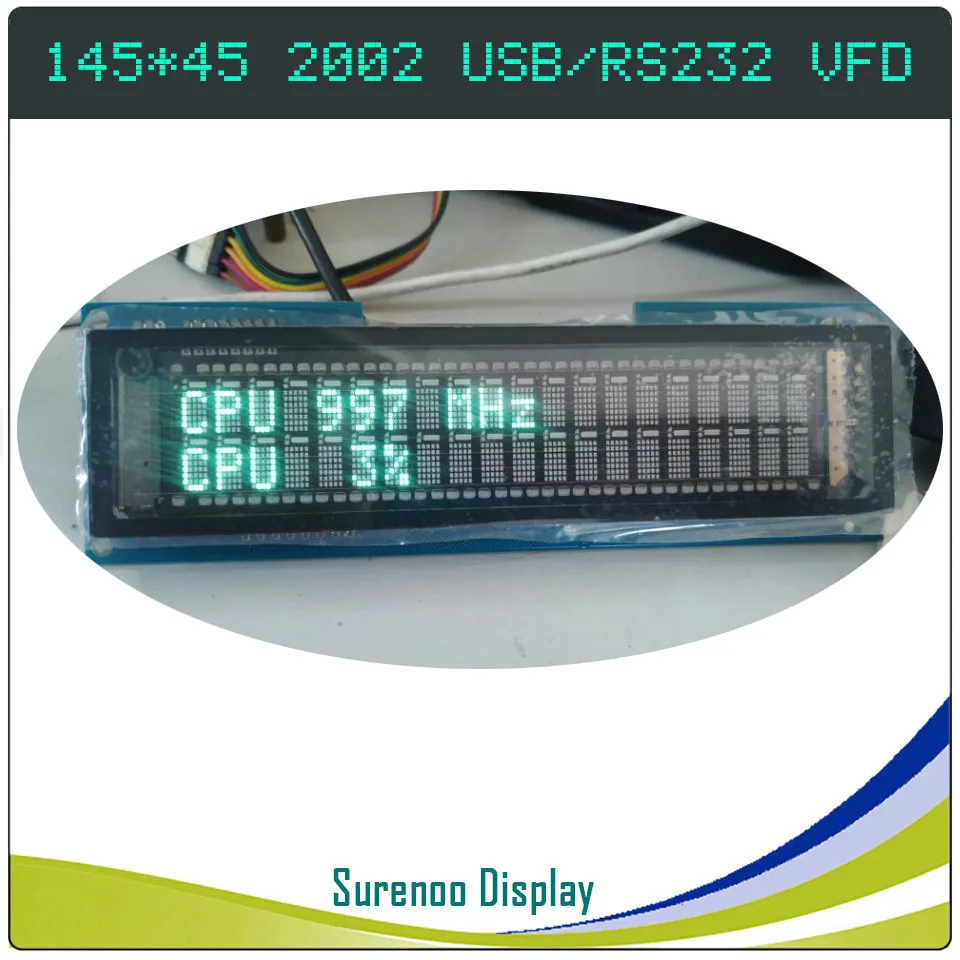 145.00*45.00MM 2002 20X2 202 USB / RS232 USB2LCD POS VFD Display