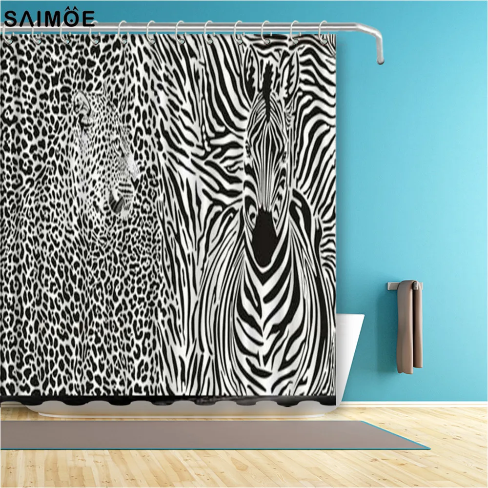 Abstract Black White Leopard Fabric Shower Curtain Set Bathroom Decor Waterproof Bathroom Curtain Bathing Cover Screen Shower Shower Curtains Aliexpress