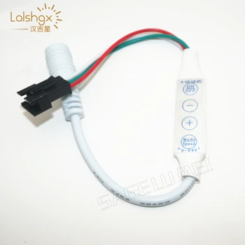 

best price DC5V-24V Mini 4key controller 3pin JST with DC plug connect DC5V DC12V WS2811 ws2812b 6812 1903 Dream Color LED Strip