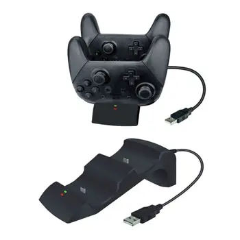 

Portable Portable Charging Station Fast Joystick Dual Dock Charger Handle Holder Controller with LED Indicator for Switch Pro
