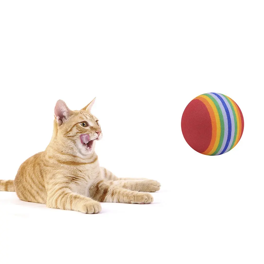 42mm Creative Funny Pet Ball Eva Material Floating Cats Dogs Toys Pet Toys Rainbow Ball Cat Toys Cat Dog Toyss