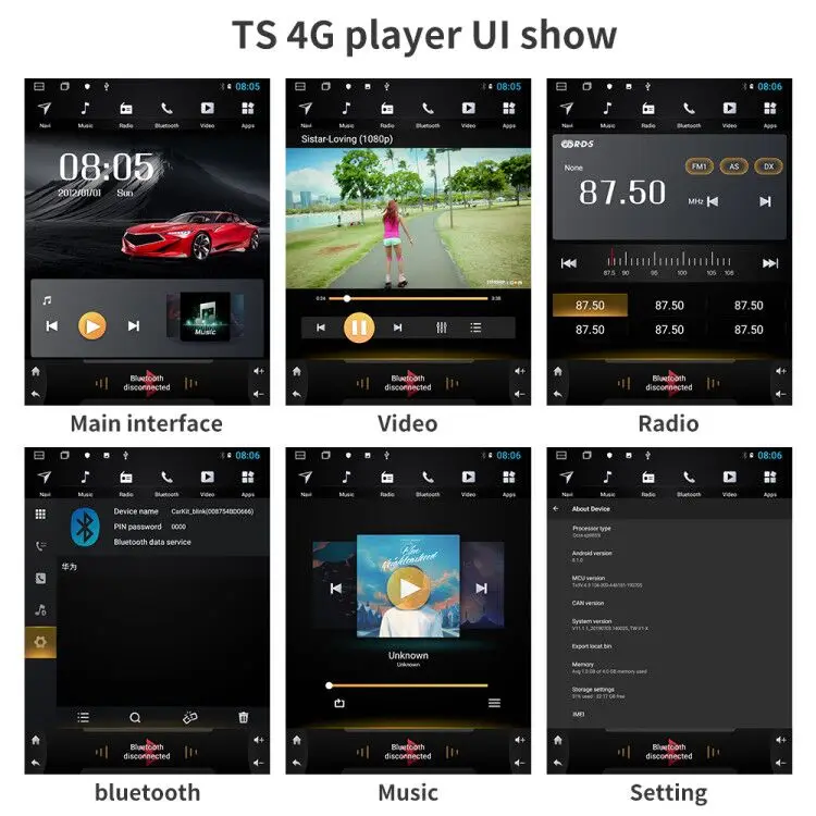 Best 4G LTE android 9.0 navigation system vertical type radio bluetooth stereo player for Hyundai ix35 tucson  car multimedia player 4