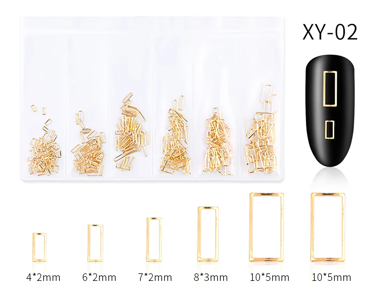 PinPai brand 3d metal nail art decoration 10 kinds gold nail jewelry decoration