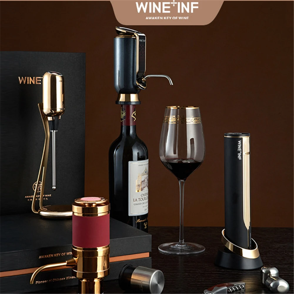 Decanter Per Vino Elettrico Set Di Ricarica Usb Decanter Intelligente Portatile Elettronico Famiglia Hotel Versatore Di Vino Decanter Cavatappi Automa