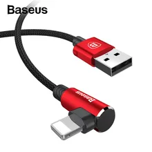 Baseus 90 градусов быстрая зарядка USB кабель для iOS системы USB кабель для передачи данных кабель для зарядного устройства для iPad iPhone 6 7 8 плюс кабель для мобильных данных