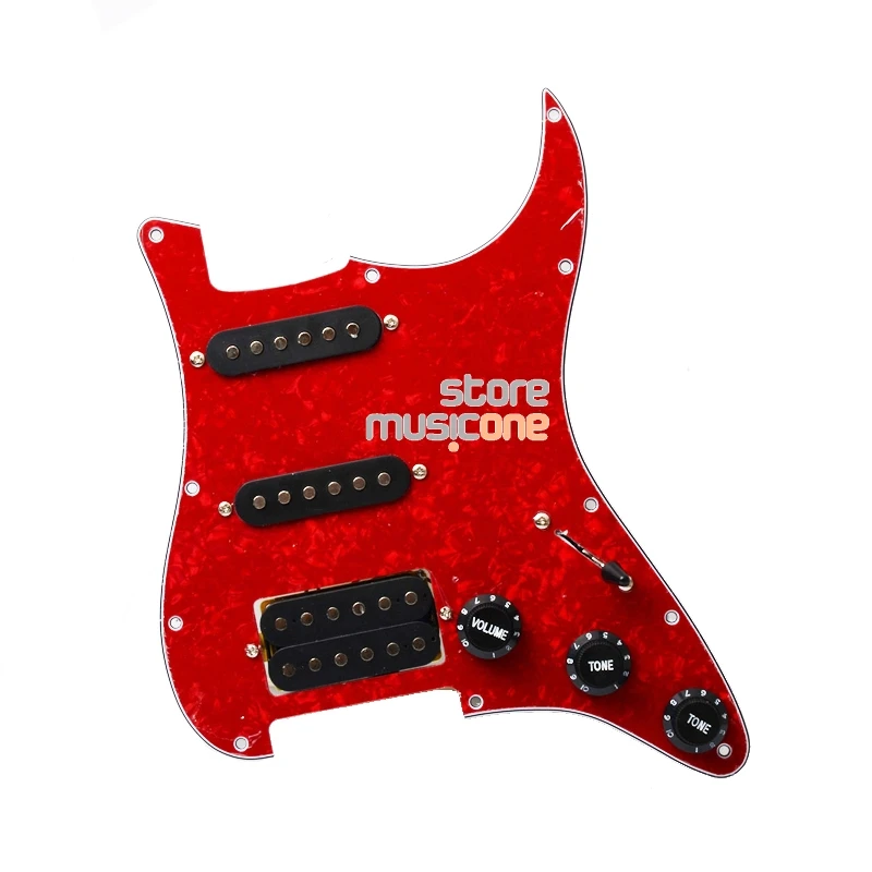 Red Pearl Электрогитара загружена накладку царапин пластины для Fender Strat части 3 слоя SSS мульти цвет - Цвет: Red Pearl