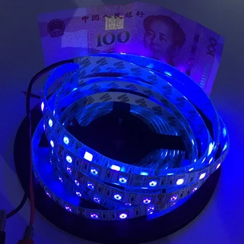 

UV Led Strip light 5050 SMD 60leds/m 395-405nm Ultraviolet Ray LED Diode Ribbon Purple Flexible Tape lamp for DJ Fluorescence