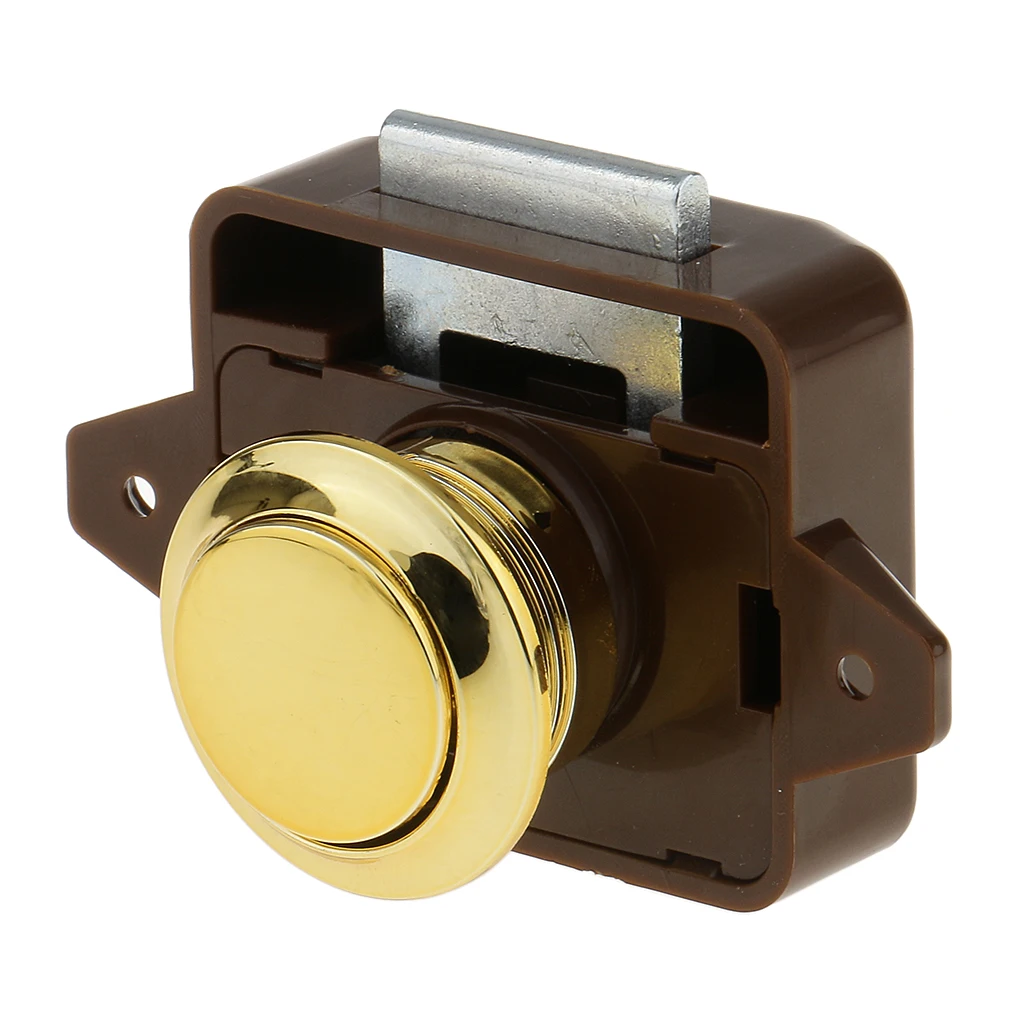 26mm Mini Push Button Catch Lock Cupboard Door Knob Campervan Caravan Motorhome Tool