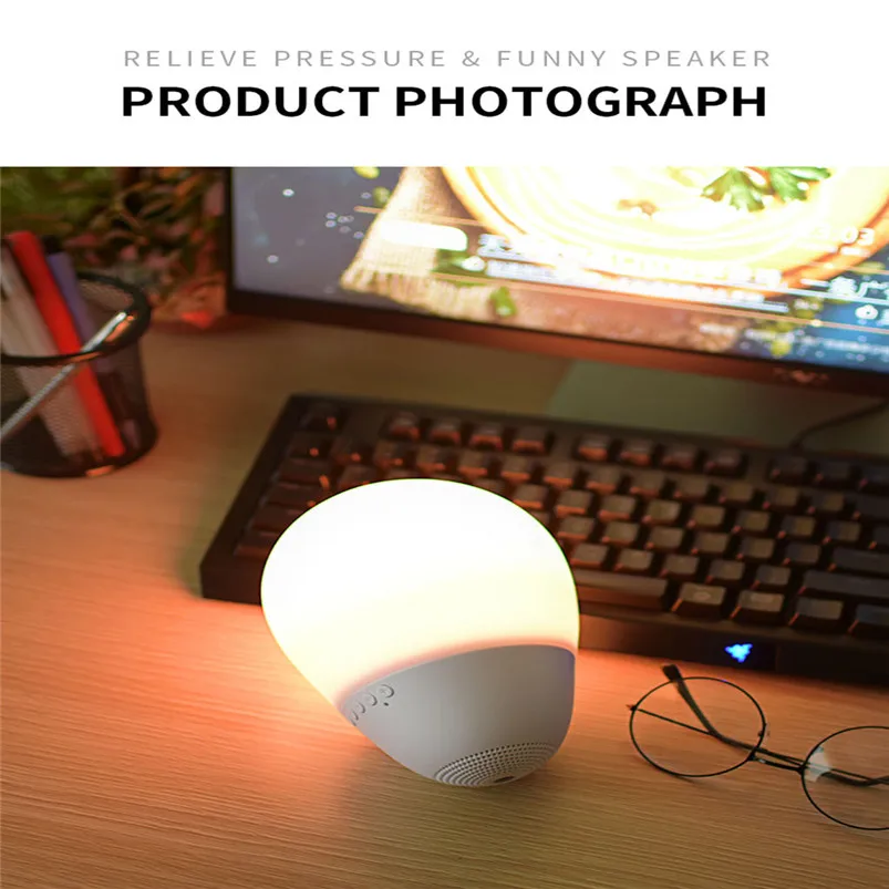 Bluetooth Audio Music LED Night Light Lamp Entertainment Funny Discoloration Decompression Toy Lamparas 40DEC2712