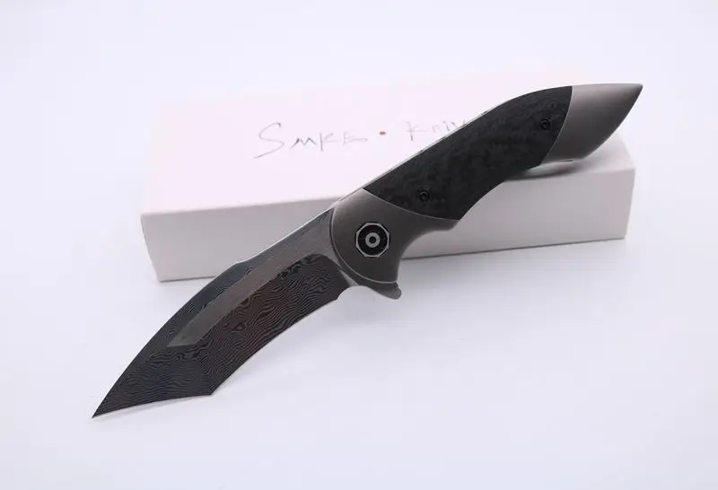 Американская доставка SMKE ножи на заказ Fisher Battle Flipper складной нож сатиновое лезвие