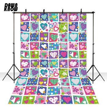 

DAWNKNOW Heart-shape Vinyl Photography Background For Newborn Multicolour Photo Shoot Backdrop For Wedding Photo Studio F2252