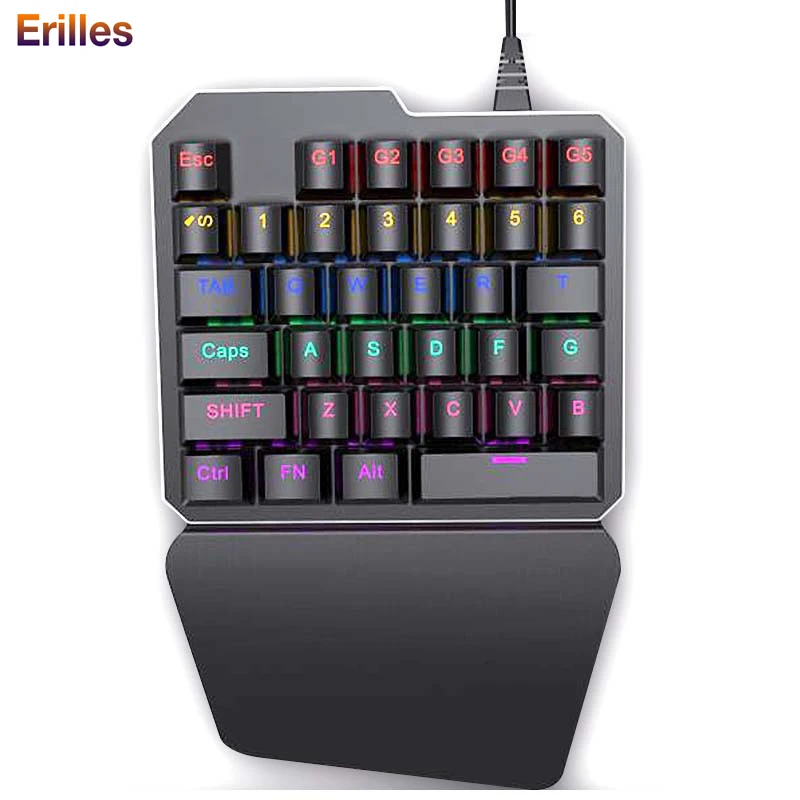 

Mini One-Handed Gaming Keyboard with Backlit Portable PC Computer Gamer Keypad Game Controller for PC PS4 Wired USB Keyboards