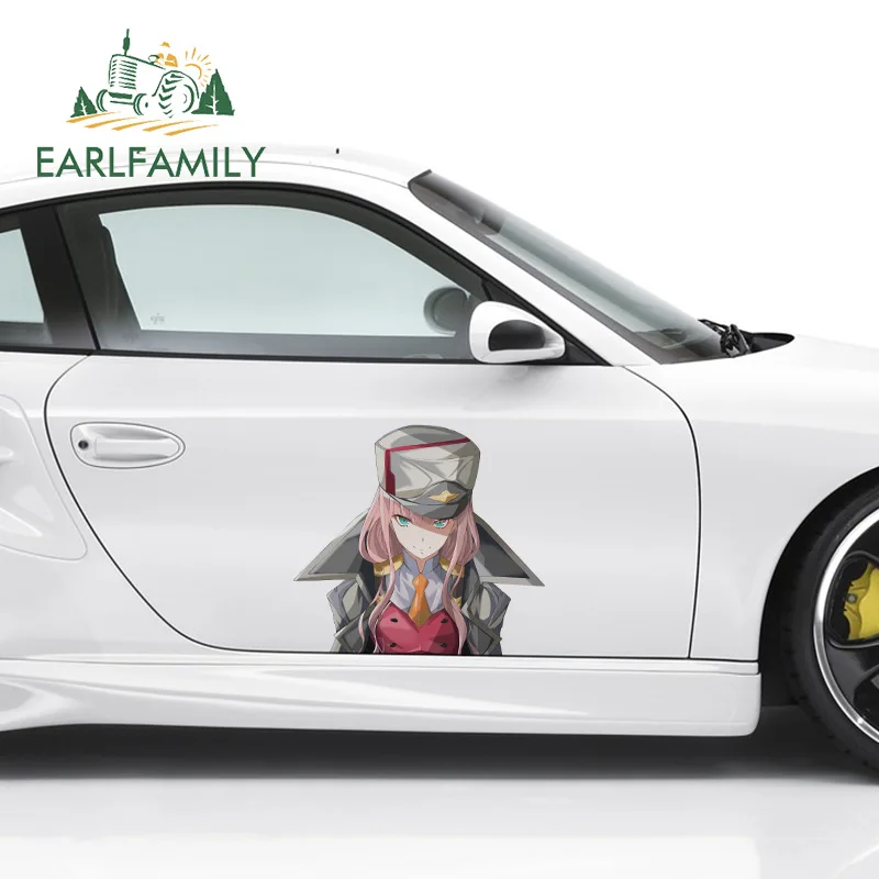 EARLFAMILY 43cm x 39cm For Zero Two Car Stickers Personality Fine Decal Occlusion Scratch Motorcycle Decals For JDM SUV RV