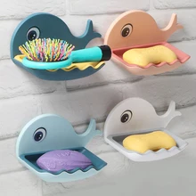 1PC Bathroom Soap Dish Holder Container Plate Case Bathroom Soaps Box Storage Plastic Wall Mounted Draining Tray Soap Rack