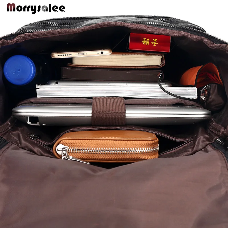 Мужской модный рюкзак корейский общий кожаный повседневный рюкзак сумка для ноутбука