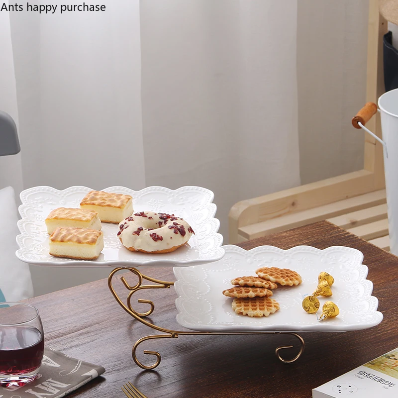 Новый европейский стиль белый керамический поднос для закусок с кроличьим