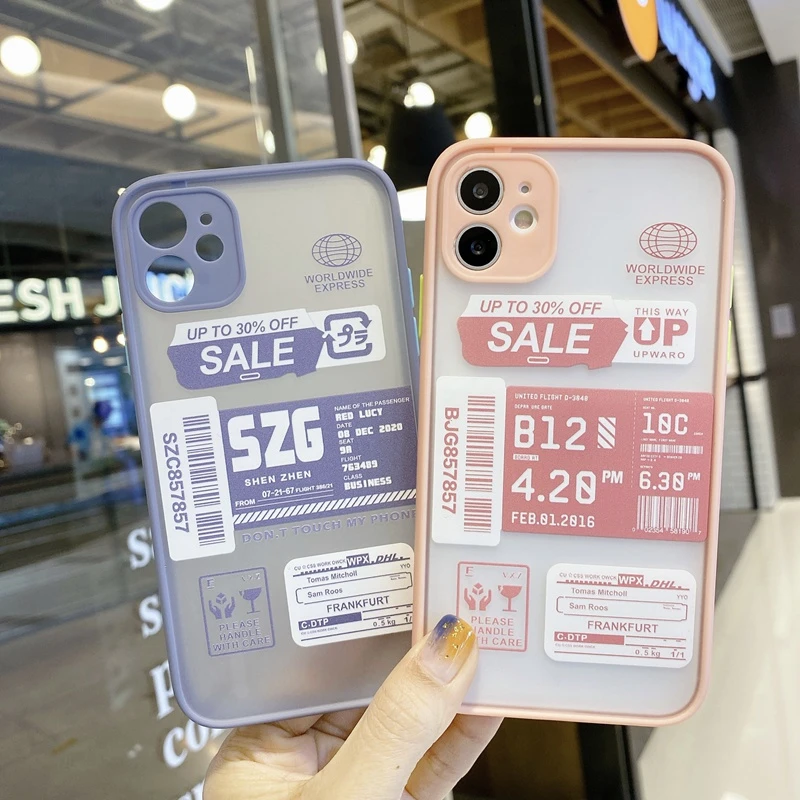 DHL экспресс этикетка штрих код чехлы для iphone 11 Pro Max XS XR SE 2020 7 8 Plus X противоударный