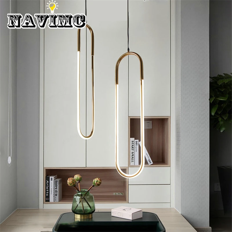 

Modern U-shaped Energy-saving Decorative Single Hanging Pendant Light for Bar Study Living Room