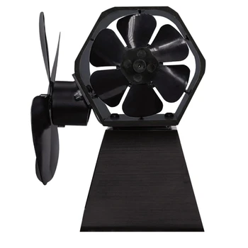 

HOT！-4 Blade Heat Powered Stove Fan Log Wood Burner Fan Quiet Black Home Fireplace Fan Efficient Heat Distribution