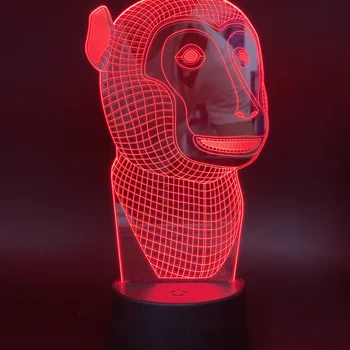 

Led Night Light Lovely Monkey Light for Children Bedroom Night Light 7/16 Colors Changing Nightlight Touch Sensor 3D Lamp Kids