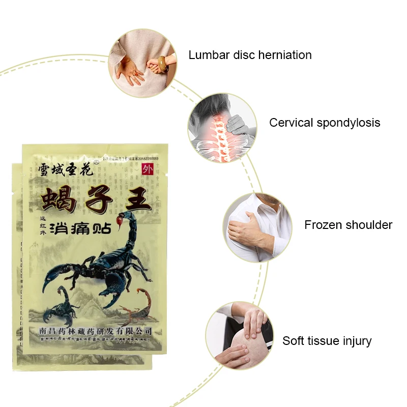 Pain Relief Patch 80Pcs/10 Bags Chinese Scorpion Venom Extract Plaster for Knee Joint Body Rheumatoid Arthritis Pain Relieving Medical Patches