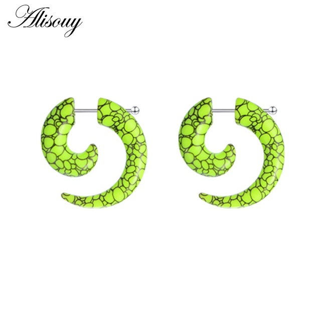 Hot Acrylic Cheater Fake Spiral Ear Taper Stretcher Expanders Gauge Tunnel And Plugs Earlobe Earring Piercing Body Jewelry