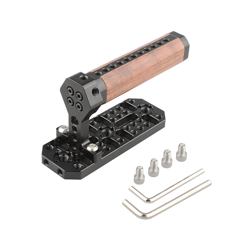 Manico In Legno Camvate Con Piastra Per Formaggio Di Montaggio E Scarpa Fredda E Fori Di Montaggio Da 1/4 "-20 Per Fotocamera Dslr (Blackmagic Ursa Mi