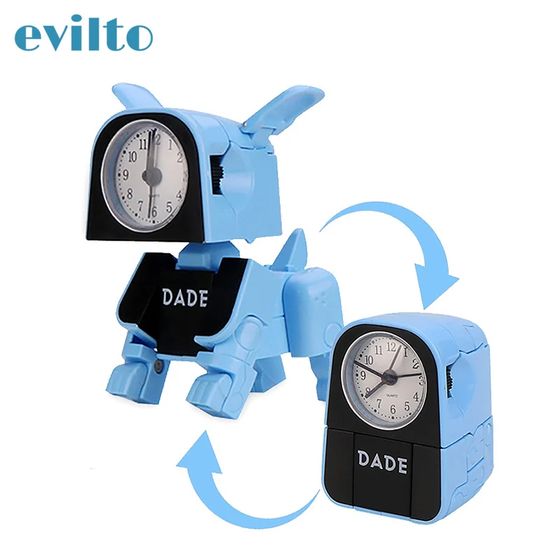 Kind Robot Wekker Cartoon Hond Reizen Bureauklok Elektronische Slaapkamer Wakker Timer Klok Voor