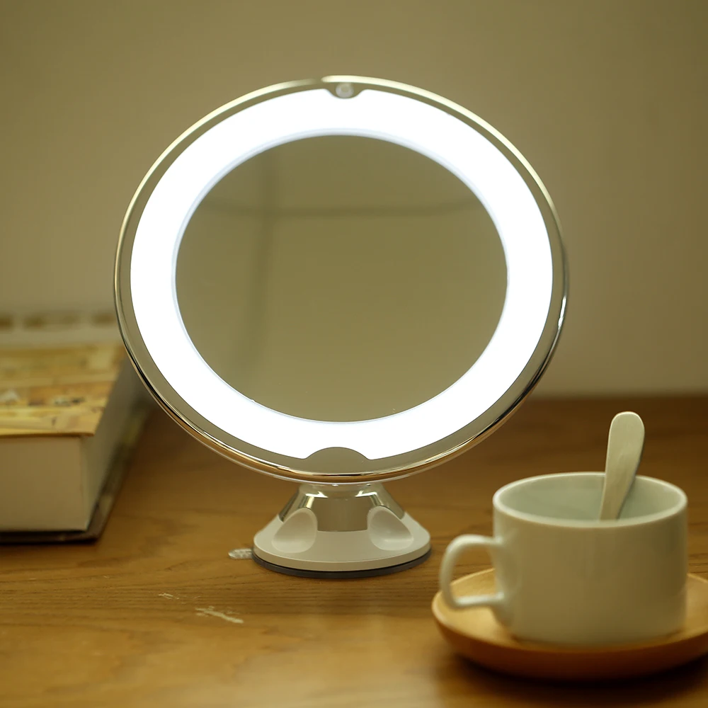Drop Ship Portable Magnifying Makeup Vanity Mirror With 10X Lights LED Lighted Cosmetic Beauty Bathroom Mirror with LED Light