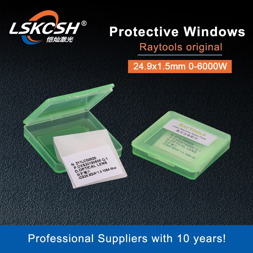 

LSKCSH Raytools Original High quality Fiber Laser Protective Windows 24.9x1.5mm 6KW QBH Raytools Bodor Laser BM111 BT240S BM109