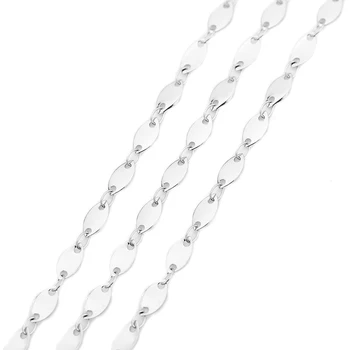 

1 Meter 316L Stainless Steel Round Dis Chain Gold Tone Geometry Oval Bulk Link Chains for DIY Necklace Jewelry Making Findings