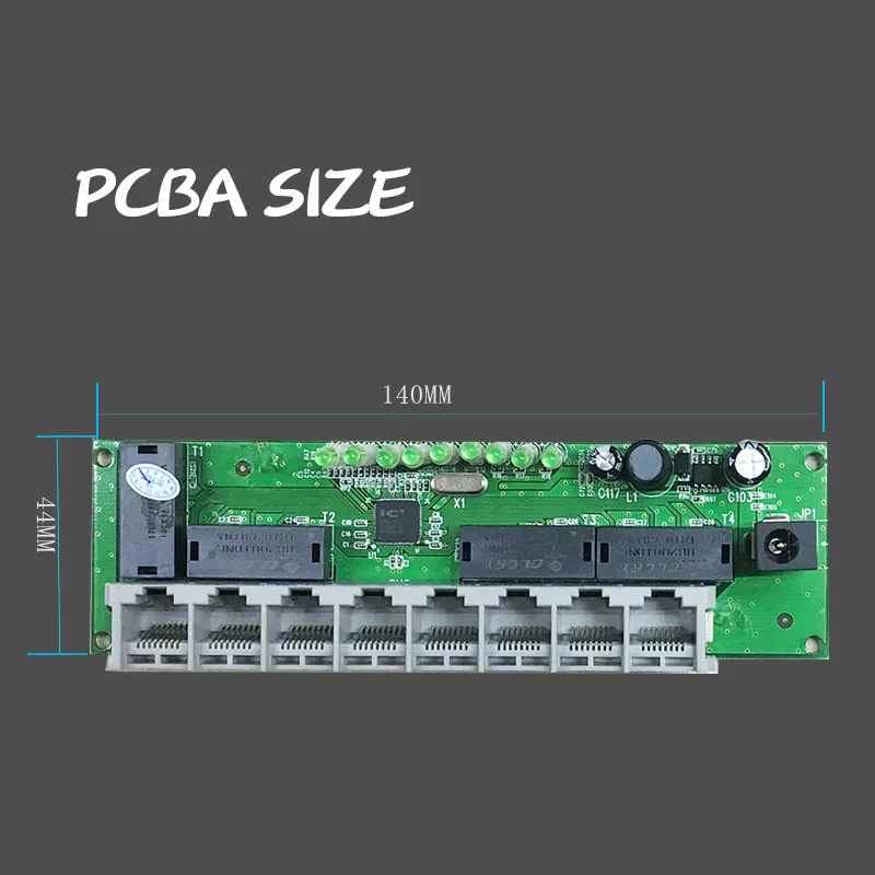 8 Порты и разъёмы Fast сети Ethernet Коммутатор Концентратор модуль RJ45 90 или 180 градус UTP