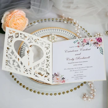 

20pcs/set Wedding Invitations Cards Glitter Hollow Greeting Card Invite Envelopes Bridal Shower Engagement Party Supplies