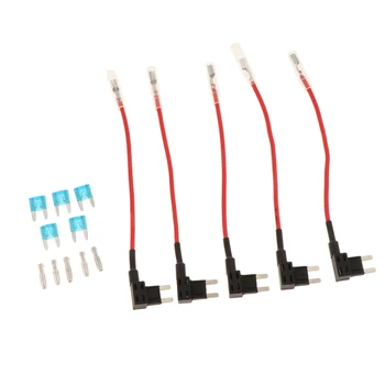 

5Pieces Car Add-a-circuit Fuse TAP Adapter Mini ATM APM Blade Fuse Holder