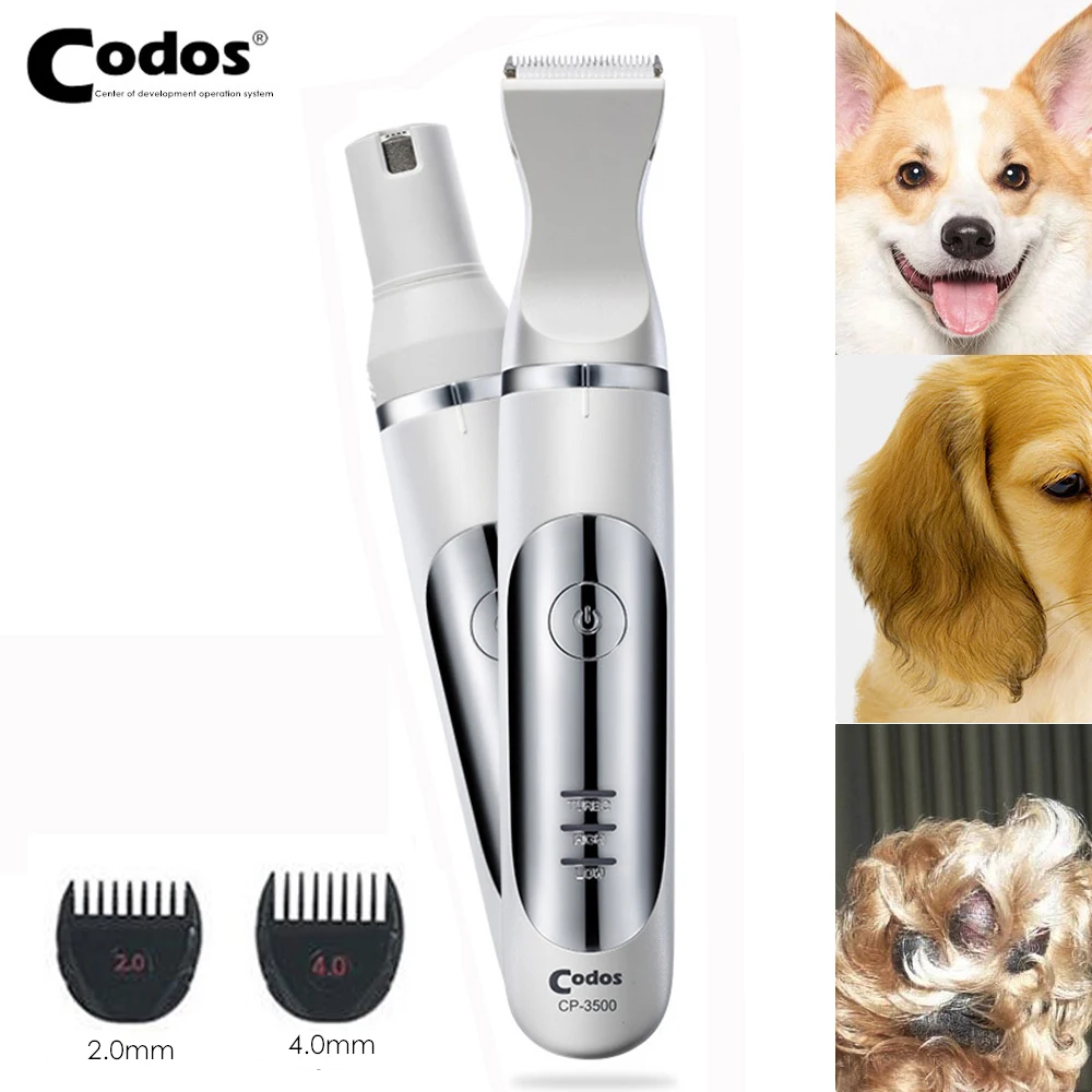 Codos CP 3500 2 IN 1 Professional Pet Cat Dog Hair Trimmer Paw Nail