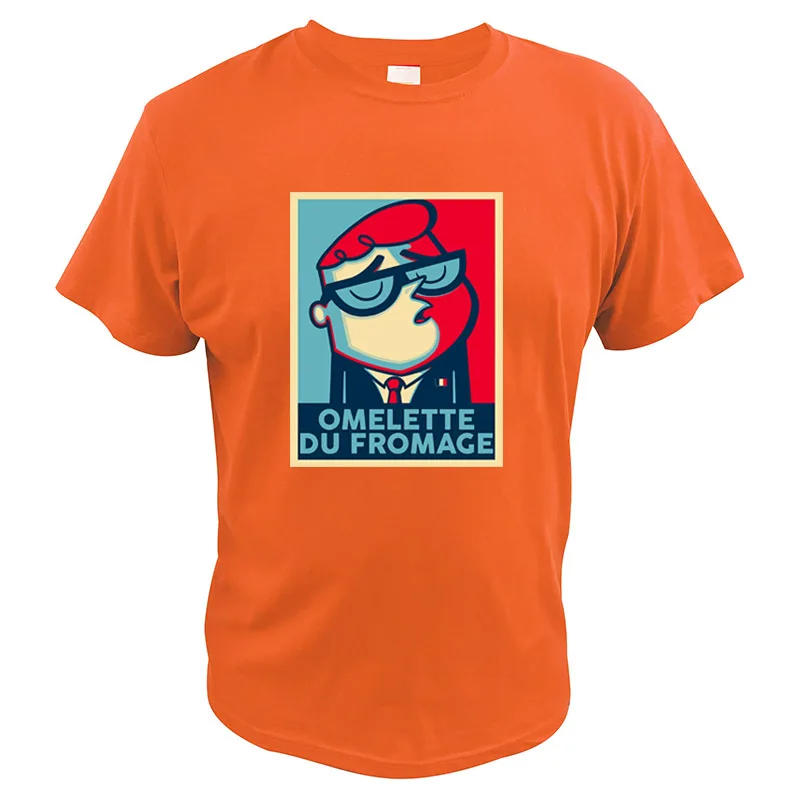 Dexter's Laboratory/футболки из хлопка с пародией из мультфильма Shepard Fairey Artist, футболки Omelette Du Fromage - Цвет: Оранжевый