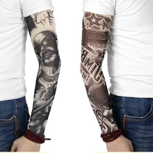 Татуировка рукав без пола быстрое высыхание УФ-защита на открытом воздухе временные поддельные бег рука татуировки рукав напечатанный нарукавник(один