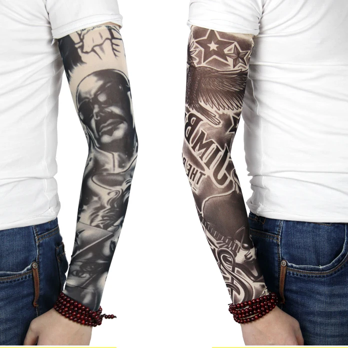 

Tattoo Sleeve Non - Gender Quick Drying Uv Protection Outdoor Temporary Fake Running Arm Tattoo Sleeve Printed ArmSleeve(single)