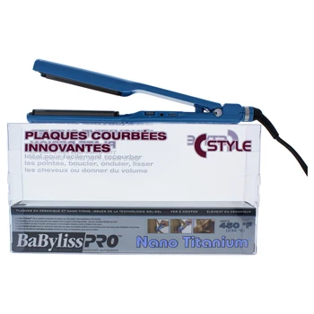 

Babyliss PRO Nano Titanium Deep Curve Styler Flat Iron - Model BNTC3556C - Blue