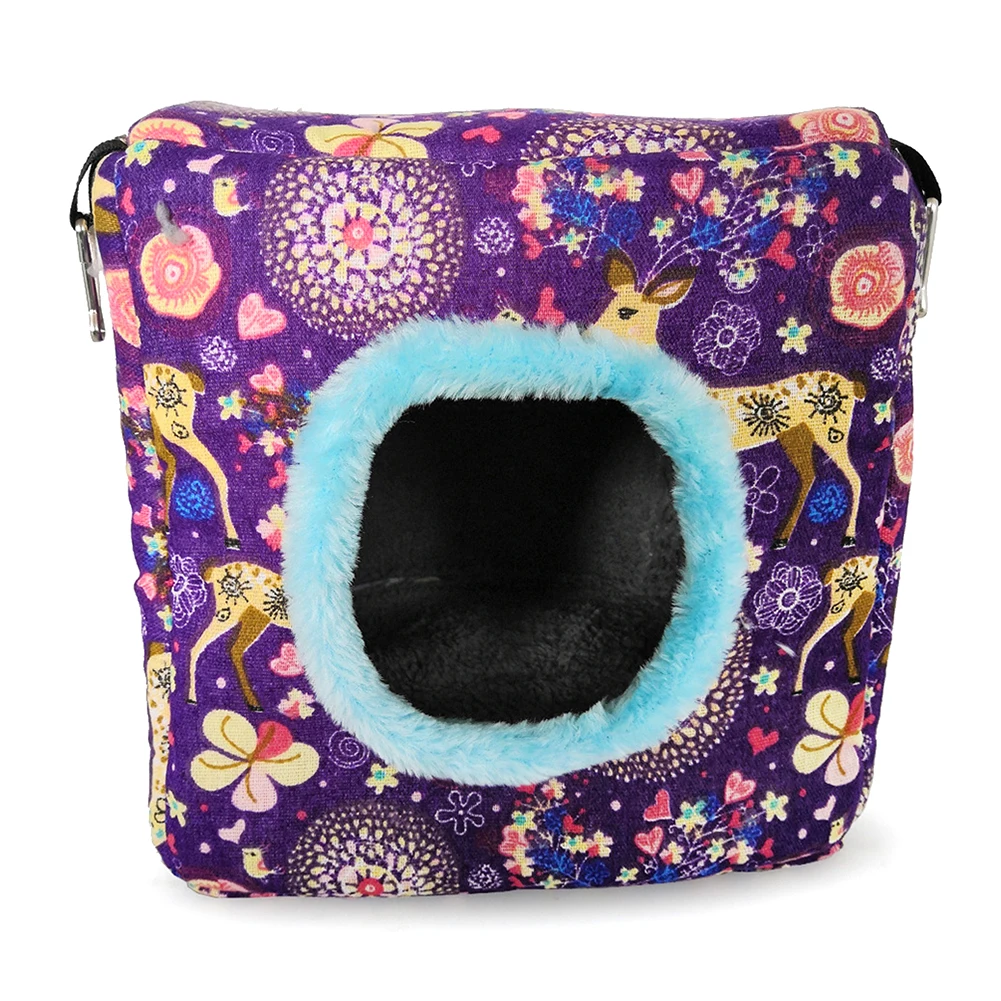 Bird Parrot Soft Plush Nest Winter Warm Sleeping Bed Cave Hammock Small Pet Cotton Sponge Square Hanging Cage House Toys