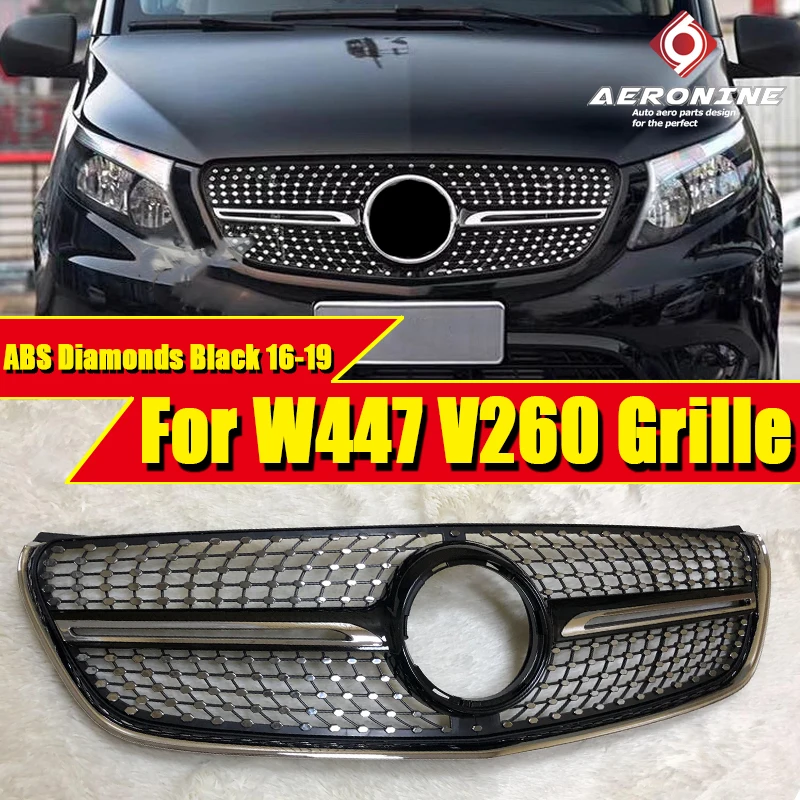 Для MB Mercedes W447 Vito V250 V260 передний бампер Алмазная решетка гриль грили ABS глянец