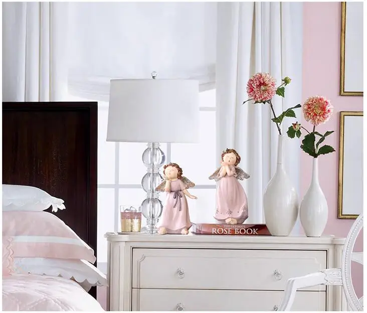 Скандинавские Ins розовые украшения в виде ангела из смолы для девочек креативные домашние детские фигурки украшение для гостиной подарок на день рождения