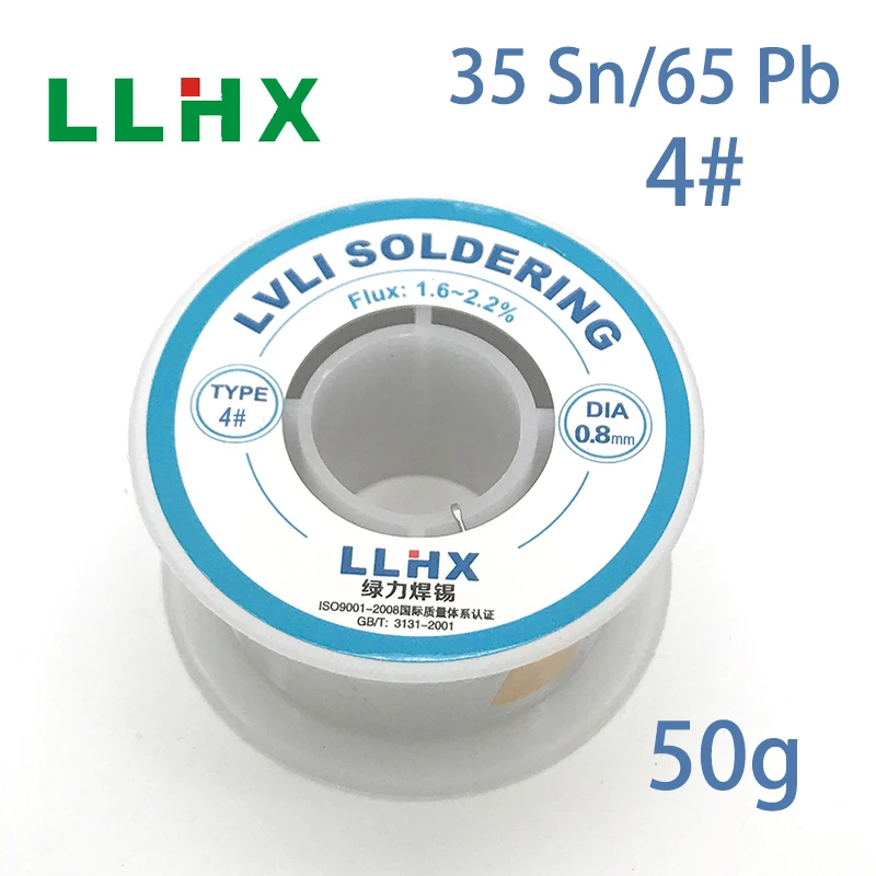 

LLHX Solder Wire 50g 4# 35% Tin For Soldering 0.6/0.8/1.0/1.2/1.5/2.0/2.3mm Welding Wire Flux-core Solder Rosin Core Soldering