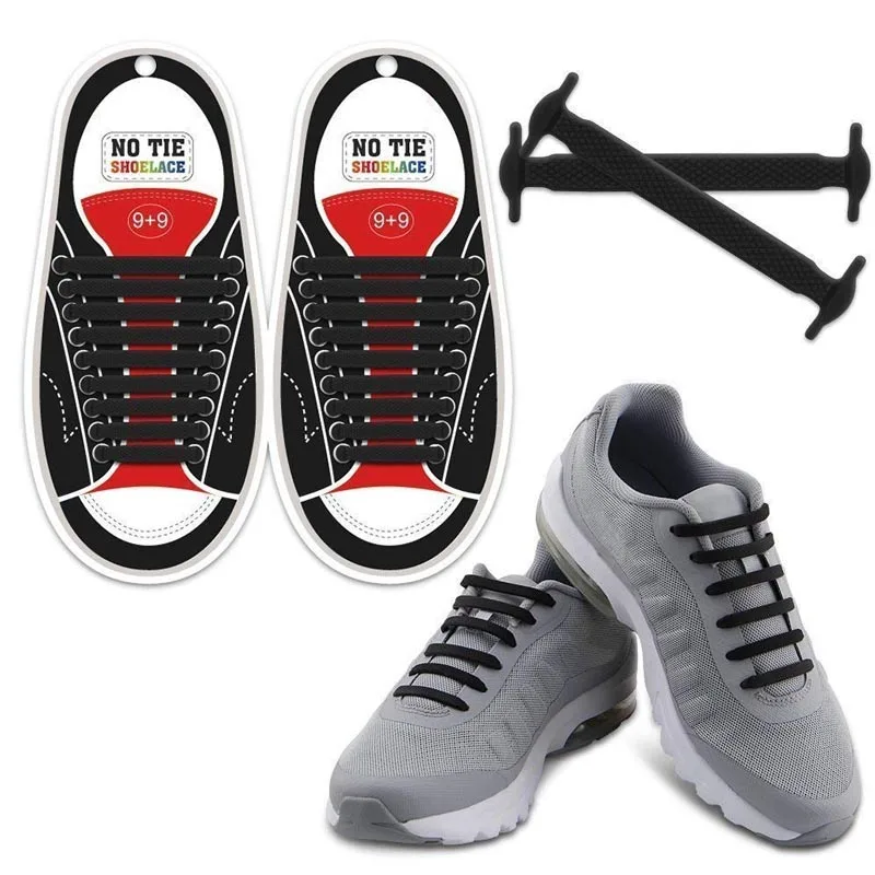 No Tie Shoelaces Elastic Silicon Shoe Laces For Walking Running Sneakers LOT 
