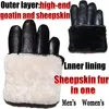 Deerskin-guantes de piel de oveja para hombre y mujer, guantes de lana para invierno, gruesos y cálidos ► Foto 1/6