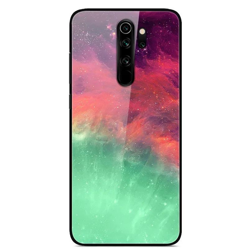 Закаленное стекло чехол для Xiaomi Redmi Note 8 Pro Case Жесткий ПК Красочный чехол для Xiaomi Redmi Note 8 Бампер чехол для телефона редми Note8 8Pro
