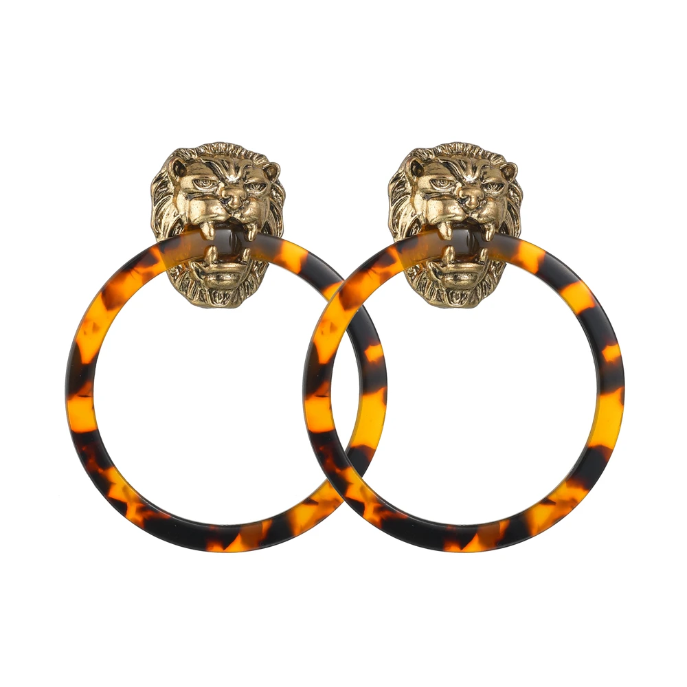 3UMeter Bijoux acide goutte boucles ronde acrylique boucles pour filles Lion boucles