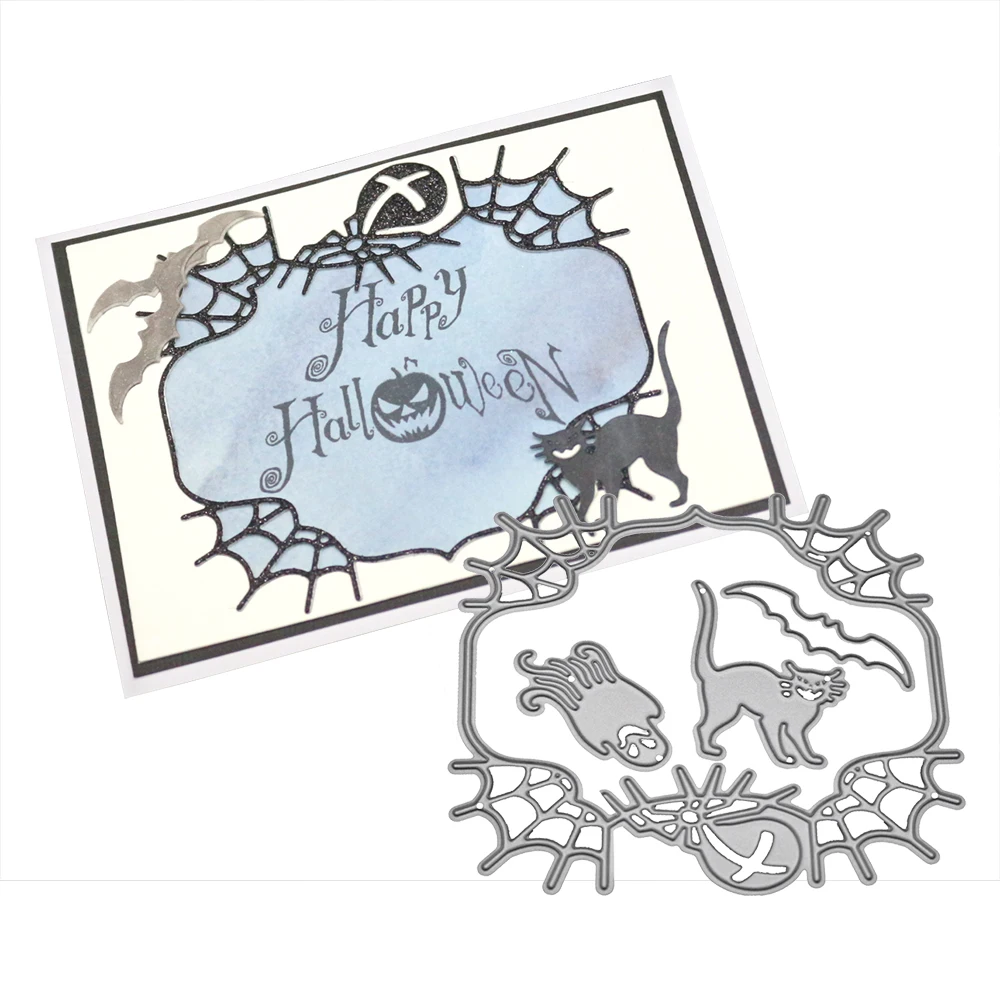 

Happy Halloween Cat Metal Cutting Dies Embossing Stencil Craft Scrapbooking DIY Scrapbook Album Paper Cards Die Cuts Embossing