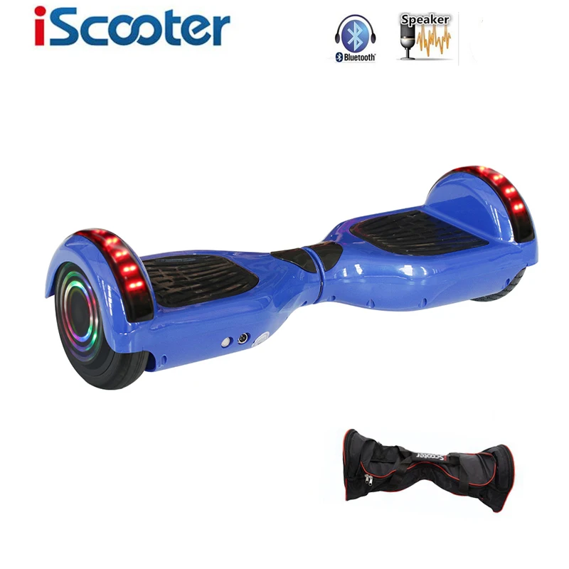 IScooter, Bluetooth, Ховерборд, самобалансирующийся, 6,5 дюймов, электрический скейтборд, Ховерборд, гироскоп, Электрический скутер, стоячий скутер - Цвет: Blue no BT n bag